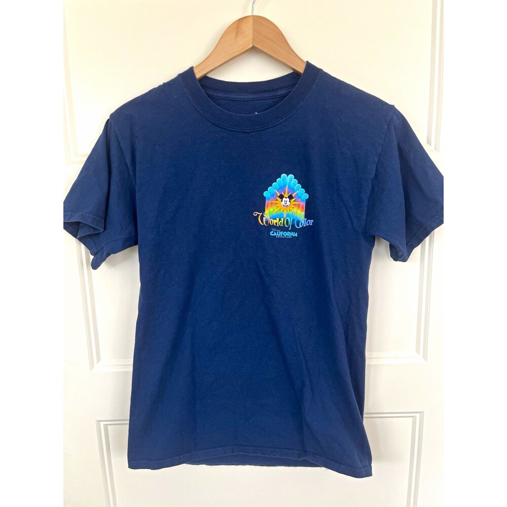 Disneyland World of Color Shirt Small S Navy Blue Hanes Mickey Mouse Disney